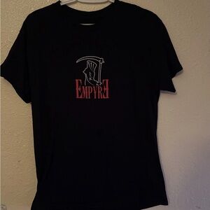Empyre Black Tee with Red and White Graphic